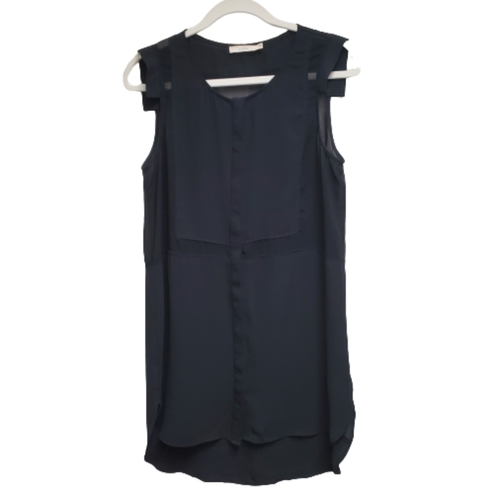 Lush Sheer Black Button Up Dress S